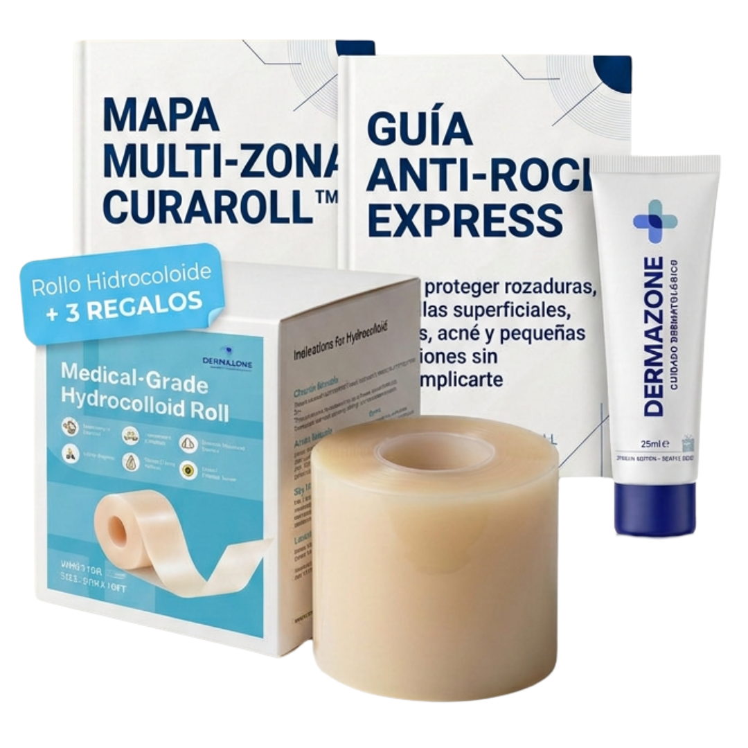 CURAROLL™ - (2 Unidades) Rollo Hidrocoloide Recortable para Granos, Espinillas, Rozaduras, Ampollas y Piel Superficial Irritada