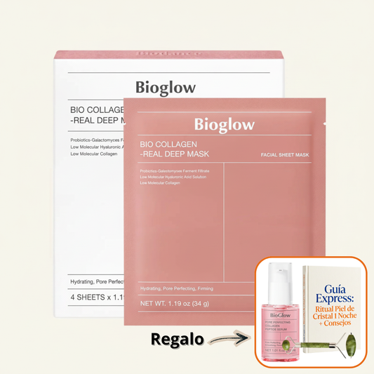 BioGlow Mascarilla Facial (X8) – Efecto Piel Jugosa y Reducción de Poros