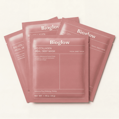 BioGlow Mascarilla Facial (8 Unidades) – Efecto Piel Jugosa y Reducción de Poros